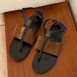 Vince leather t strap sandals